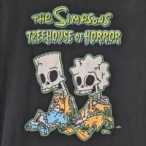 The Simpsons Treehouse of Horror Skeleton Bart Lisa Tee Shirt Men’s M Graphic